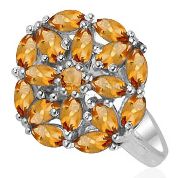 925 Sterling Silver Handmade Rings In Citrine Gemstone Jewelry 925SR1815