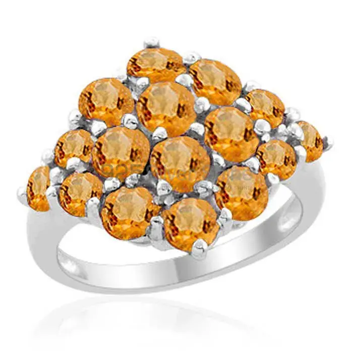 925 Sterling Silver Handmade Rings In Citrine Gemstone Jewelry 925SR1961