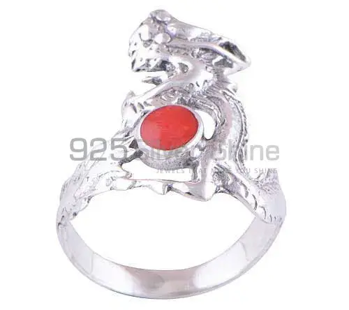 Unique 925 Sterling Silver Handmade Rings Manufacturer In Coral Gemstone Jewelry 925SR2839