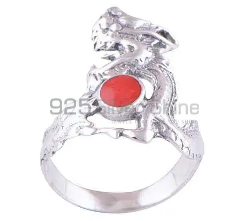 925 Sterling Silver Dyed Coral Gemstone Rings Jewelry 925SR2839_0
