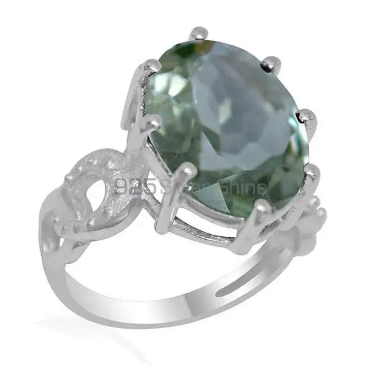 Green Amethyst Sterling Silver Rings 925SR1882_1
