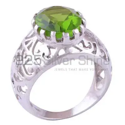 Sterling Silver Peridot Cut Stone Rings Jewelry 925SR3486