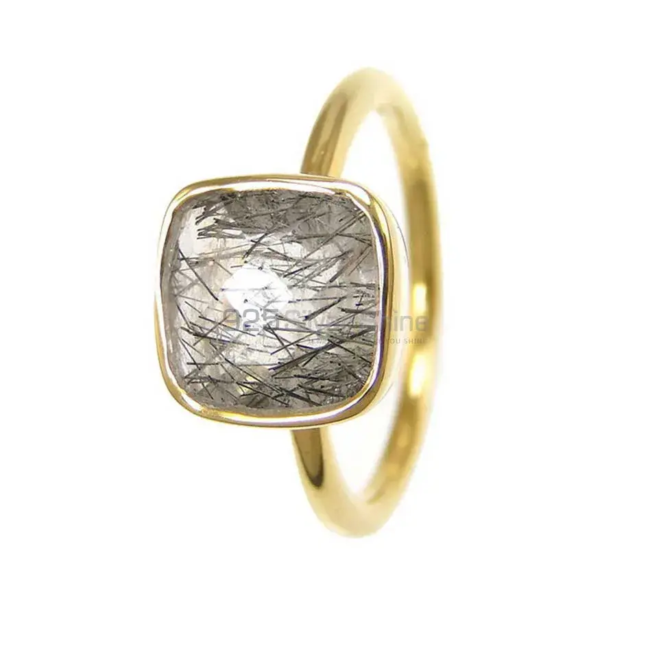 925 Sterling Silver Handmade Rings In Black Rutile Gemstone Jewelry 925SR3811_1