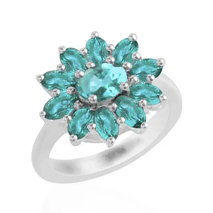 Unique 925 Sterling Silver Handmade Rings Suppliers In Blue Topaz Gemstone Jewelry 925SR1746