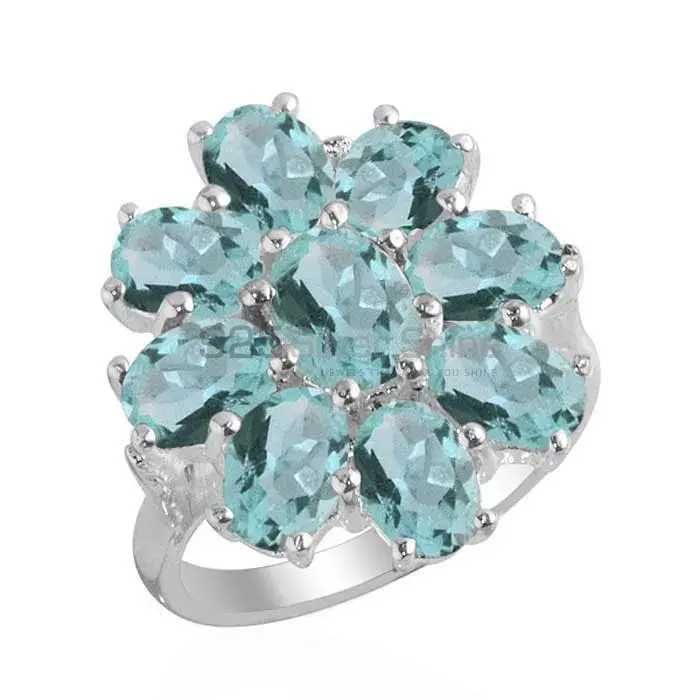 925 Sterling Silver Handmade Rings In Blue Topaz Gemstone Jewelry 925SR2129_0