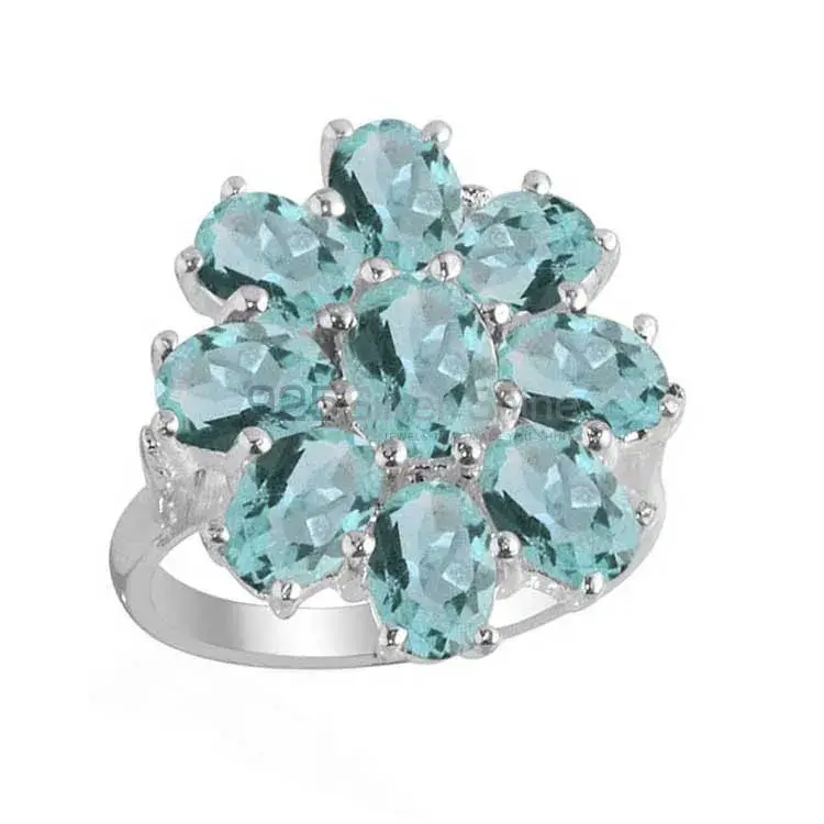 Unique 925 Sterling Silver Handmade Rings Suppliers In Blue Topaz Gemstone Jewelry 925SR2129_0