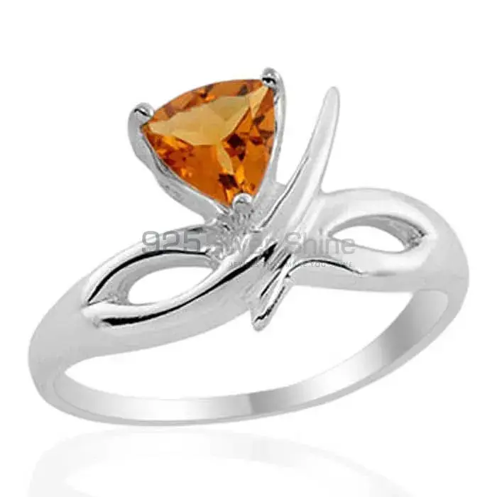 Trillion Citrine Gemstone Silver Rings Jewelry 925SR1971