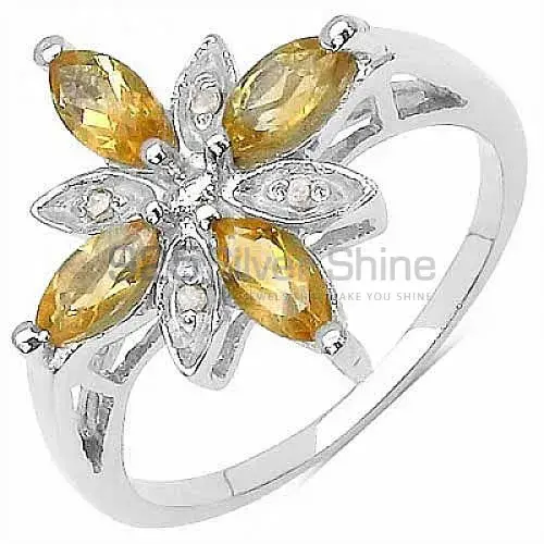 Unique 925 Sterling Silver Handmade Rings Suppliers In Citrine Gemstone Jewelry 925SR3165