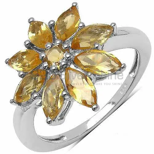 Unique 925 Sterling Silver Handmade Rings Suppliers In Citrine Gemstone Jewelry 925SR3338