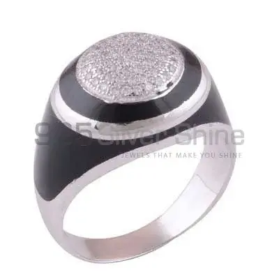 925 Sterling Silver Handmade Rings In CZ, Black Onyx Gemstone Jewelry 925SR4005_0