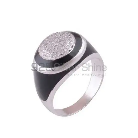 Unique 925 Sterling Silver Handmade Rings In CZ, Black Onyx Gemstone Jewelry 925SR4005_0