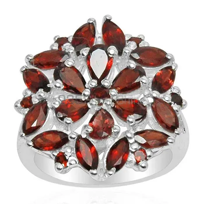 Unique 925 Sterling Silver Handmade Rings Suppliers In Garnet Gemstone Jewelry 925SR1588