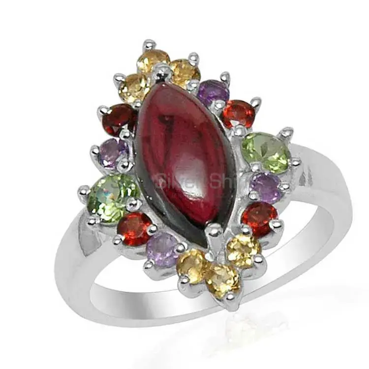 925 Sterling Silver Handmade Rings In Multi Gemstone Jewelry 925SR1509_1