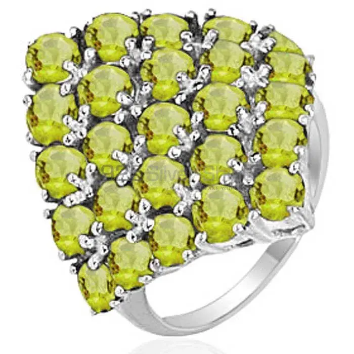Unique 925 Sterling Silver Handmade Rings Suppliers In Peridot Gemstone Jewelry 925SR2050