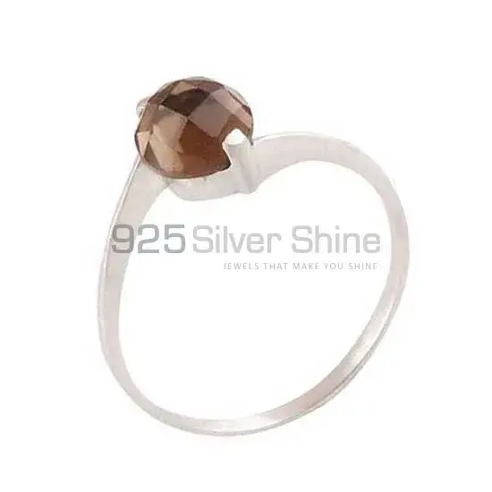 Unique 925 Sterling Silver Handmade Rings Suppliers In Smoky Quartz Gemstone Jewelry 925SR3417_0