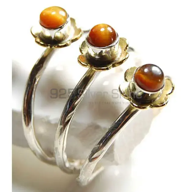 925 Sterling Silver Handmade Rings In Tiger's Eye Gemstone Jewelry 925SR3732