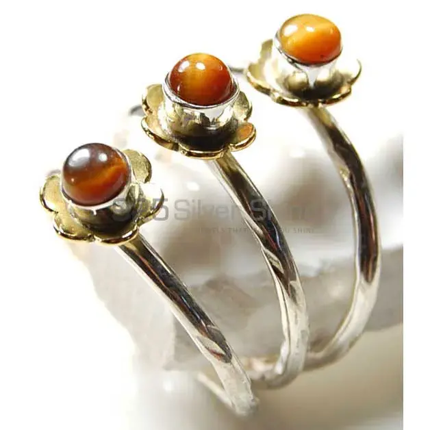 925 Sterling Silver Handmade Rings In Tiger's Eye Gemstone Jewelry 925SR3732_0