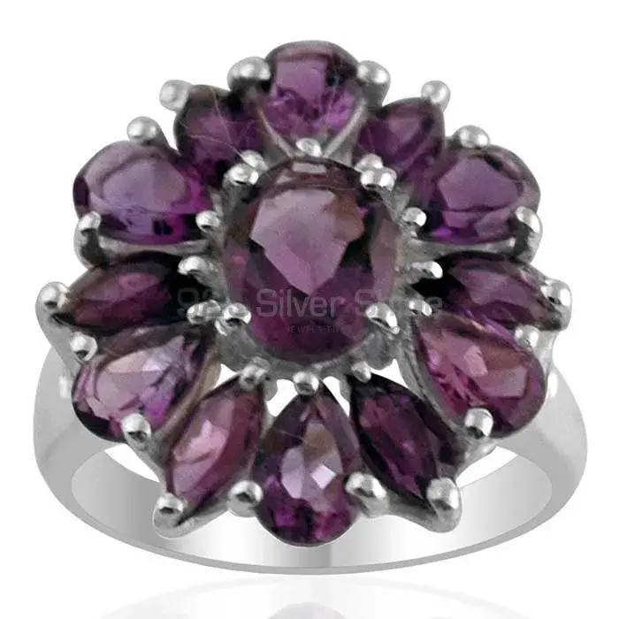 Unique 925 Sterling Silver Rings In Amethyst Gemstone Jewelry 925SR1415