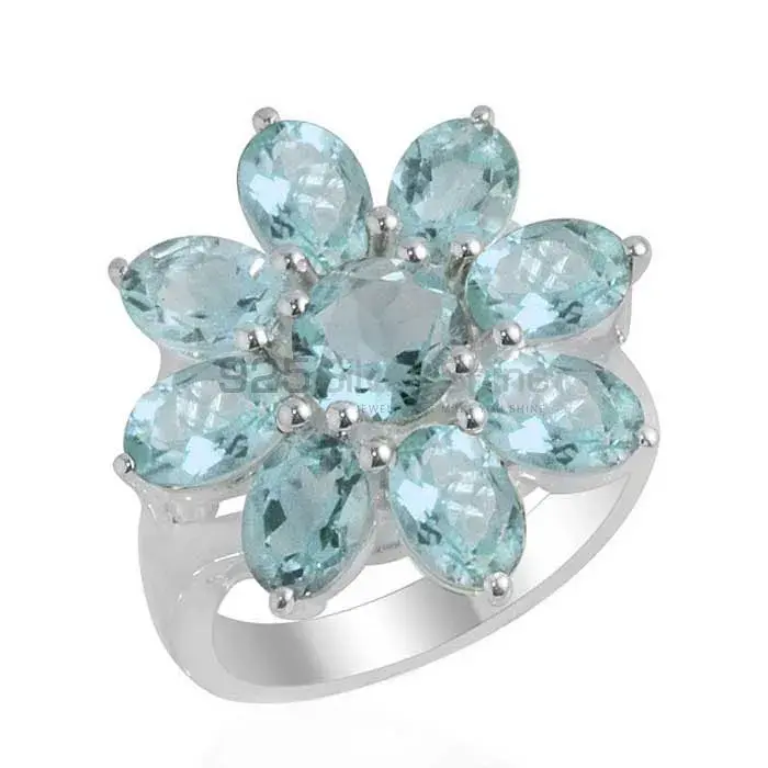 925 Sterling Silver Rings In Blue Topaz Gemstone Jewelry 925SR2114