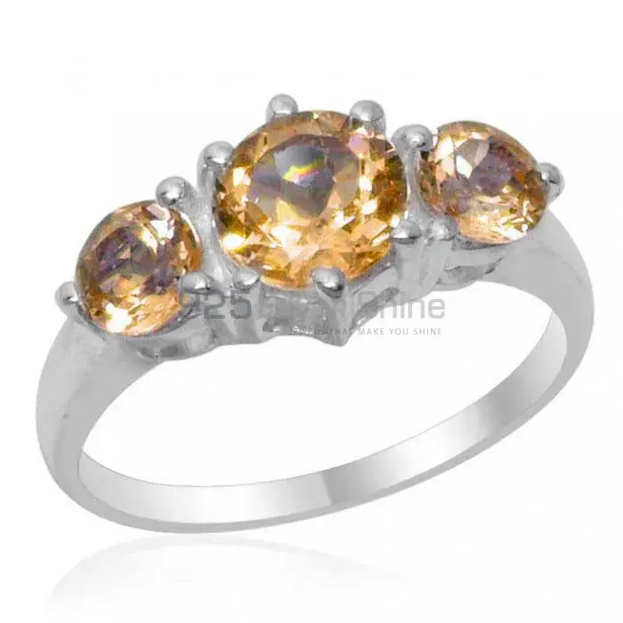 Unique 925 Sterling Silver Rings In Citrine Gemstone Jewelry 925SR1810