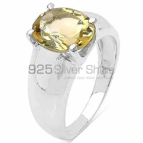 Citrine Oval Gemstone Sterling Silver Rings 925SR3150_1