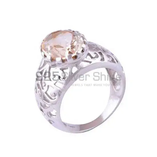 Filigree Design Sterling Silver Citrine Rings 925SR3481_1