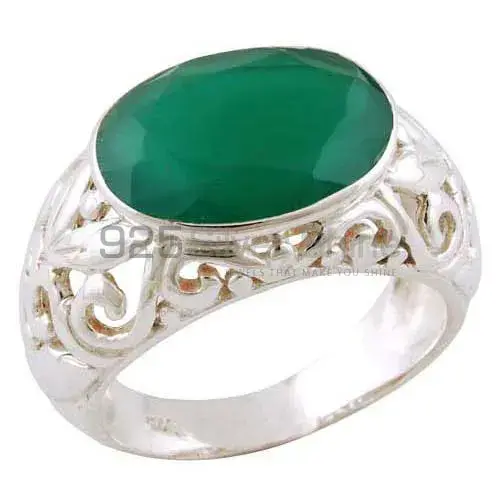 925 Sterling Silver Rings In Green Onyx Gemstone Jewelry 925SR3402_0