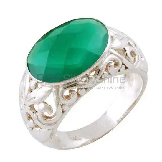 Unique 925 Sterling Silver Rings In Green Onyx Gemstone Jewelry 925SR3402_0