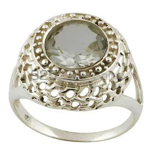 925 Sterling Silver Green Amethyst Gemstone Rings Jewelry 925SR3560