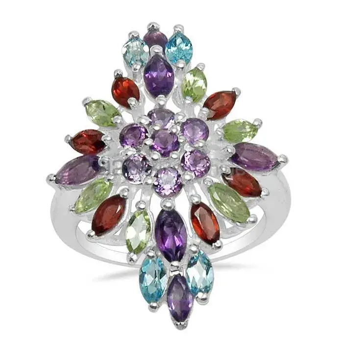 Unique 925 Sterling Silver Rings In Multi Gemstone Jewelry 925SR1573