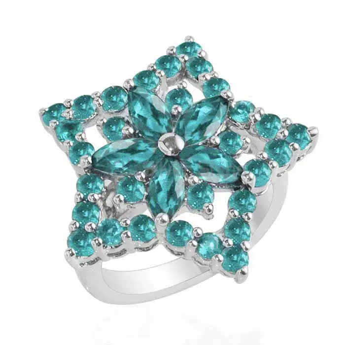 Unique 925 Sterling Silver Rings Wholesaler In Blue Topaz Gemstone Jewelry 925SR1741