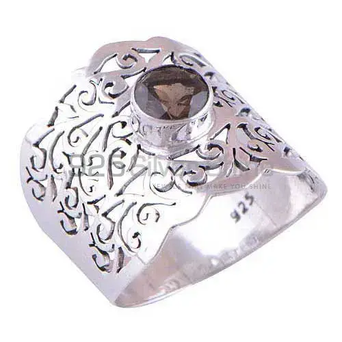 Unique 925 Sterling Silver Rings Wholesaler In Smoky Quartz Gemstone Jewelry 925SR4079