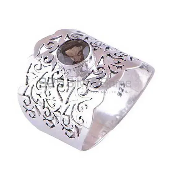 925 Sterling Silver Rings In Smoky Quartz Gemstone Jewelry 925SR4079_0