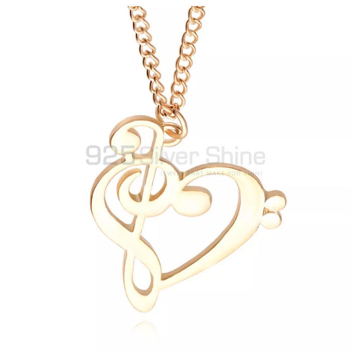 Unique Heart Shape Music Necklace In Sterling Silver MSMN418