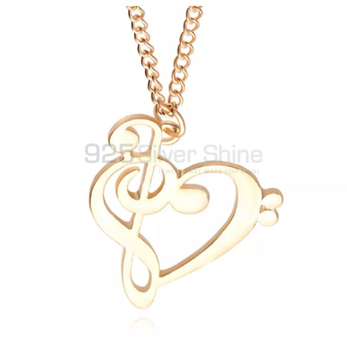 Heart Shape Music Necklace In Sterling Silver MSMN418