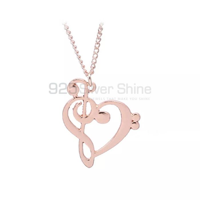 Heart Shape Music Necklace In Sterling Silver MSMN418_0