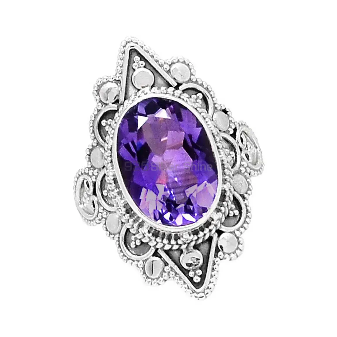 Sterling Silver Amethyst Boho Design Rings 925SR2351_1