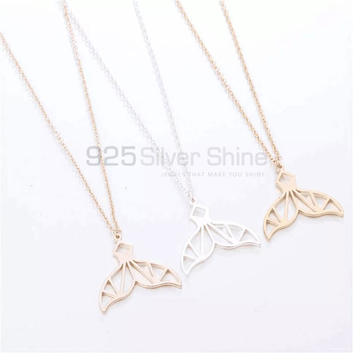 Whale Tail Necklace, Animal Minimalist Necklace In 925 Sterling Silver AMN157_1