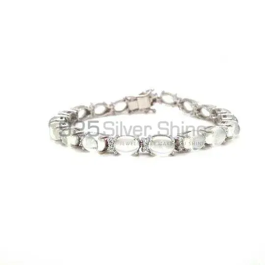 White Opal Gemstone Tennis Bracelets Suppliers In 925 Fine Silver Jewelry 925SB229