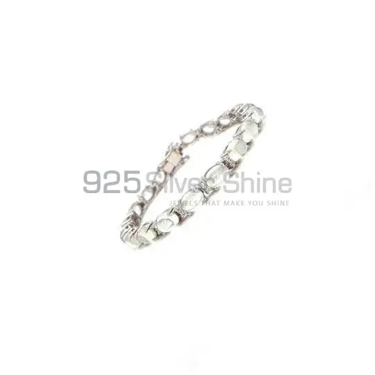 White Opal Gemstone Tennis Bracelets Suppliers In 925 Fine Silver Jewelry 925SB229_0