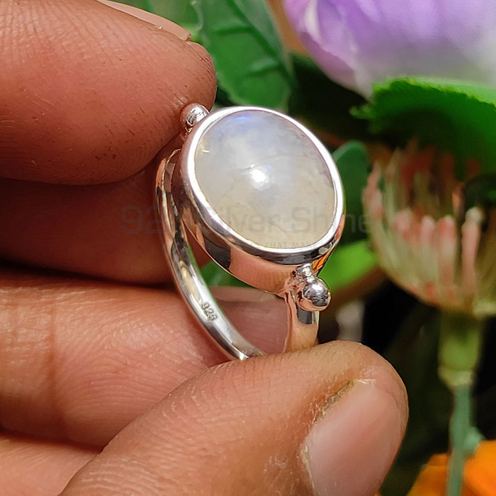 White Rainbow Moonstone Ring In 925 Solid Silver Jewelry SSR62_3