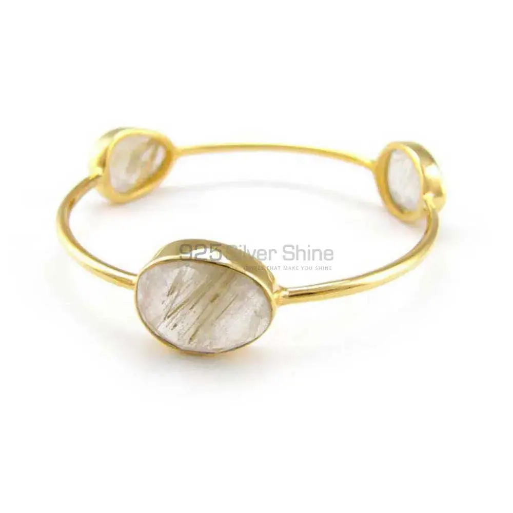 Wholesale 925 Silver Bracelets In Golden Rutile Gemstone Jewelry 925SSB96