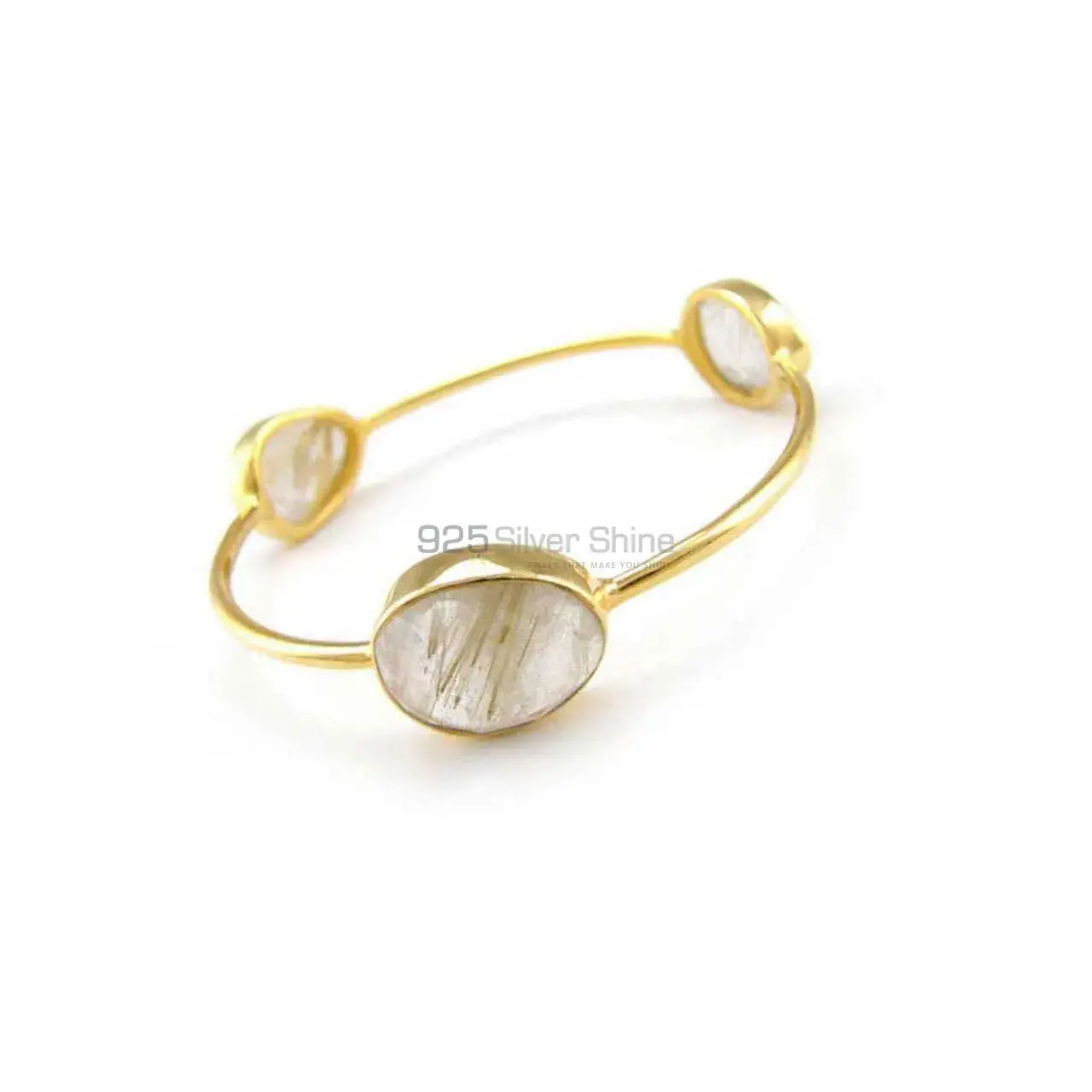 925 Silver Bracelets In Golden Rutile Gemstone Jewelry 925SSB96_0