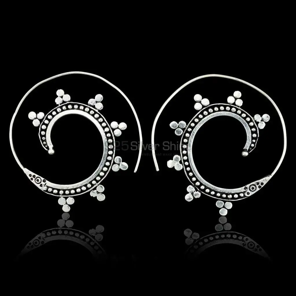 Wholesale 925 Silver Earrings In Spiral Silver Earrings 925ME118