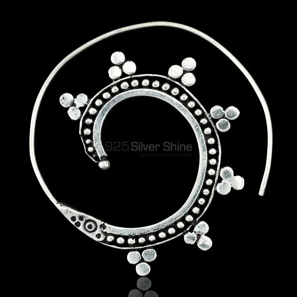 Wholesale 925 Silver Earrings In Spiral Silver Earrings 925ME118_0