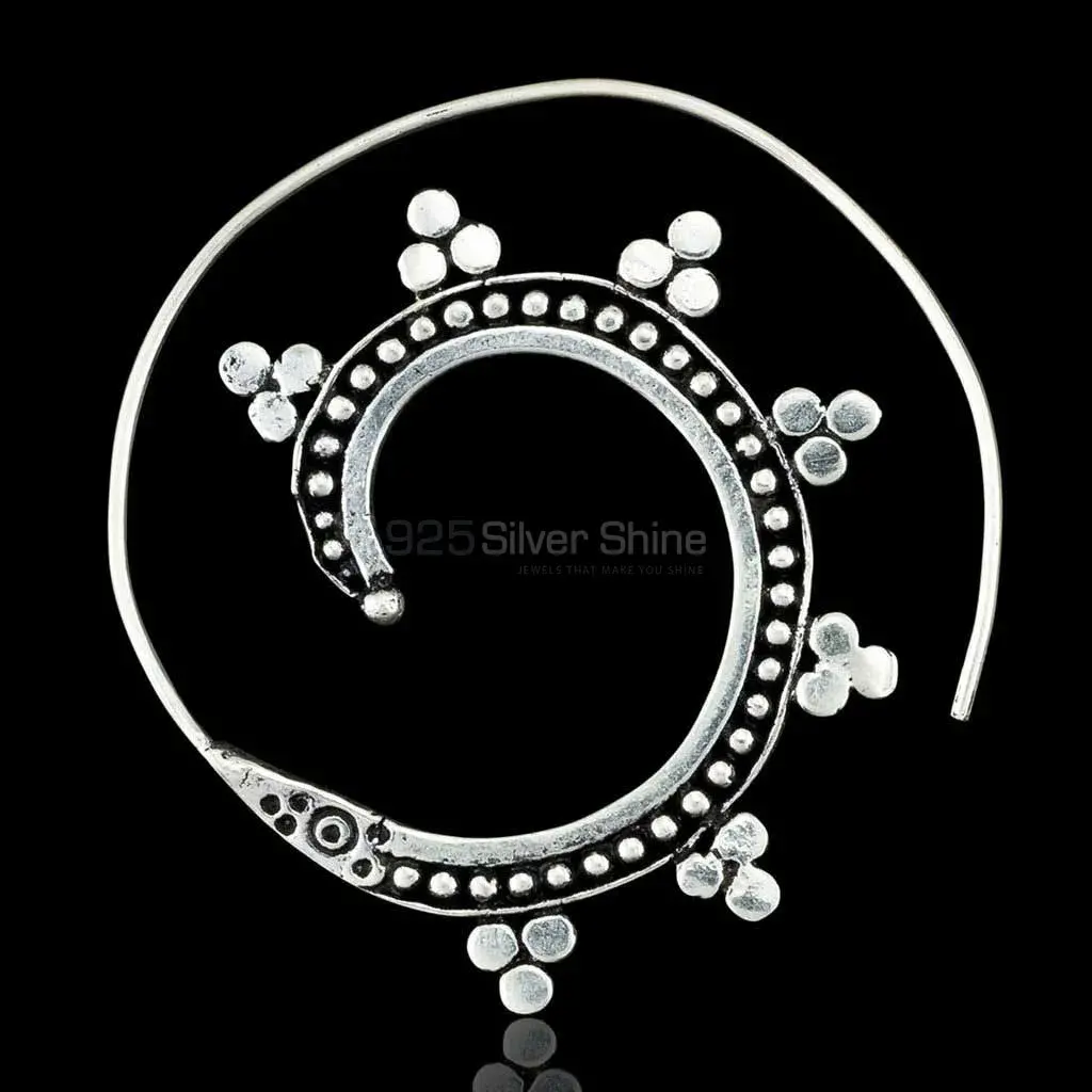 925 Silver Earrings In Spiral Silver Earrings 925ME118_0