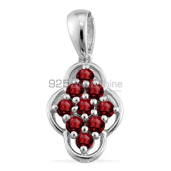 Wholesale 925 Solid Silver Pendants Exporters In Garnet Gemstone Jewelry 925SP1689