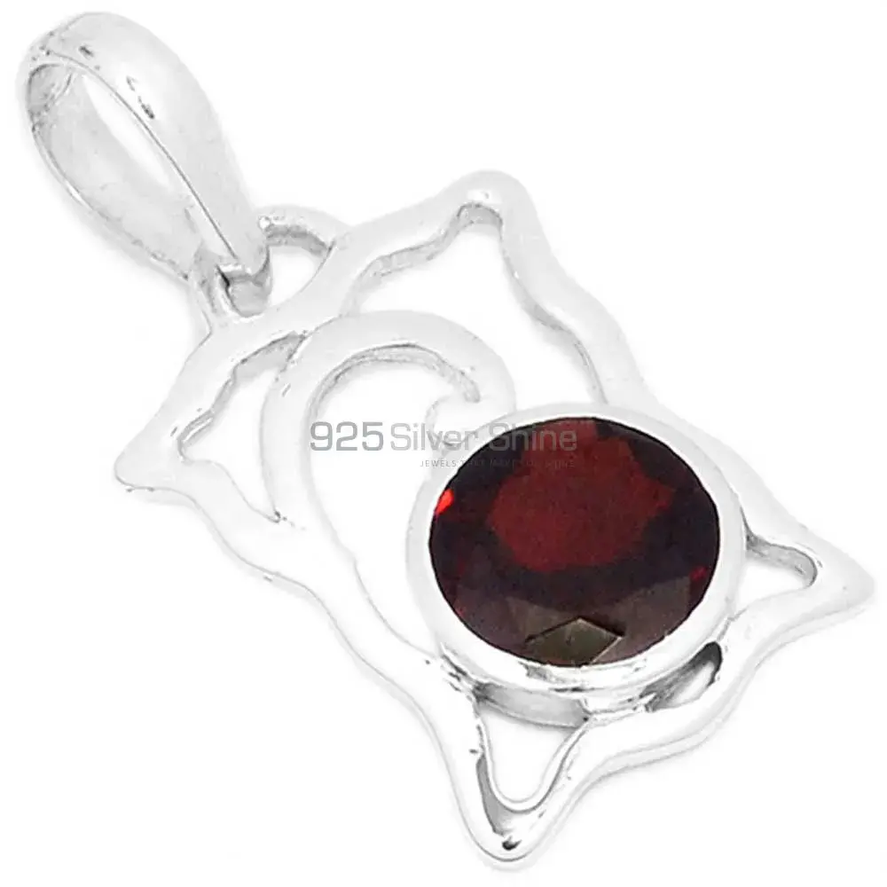 Wholesale 925 Solid Silver Pendants Exporters In Garnet Gemstone Jewelry 925SP281-3