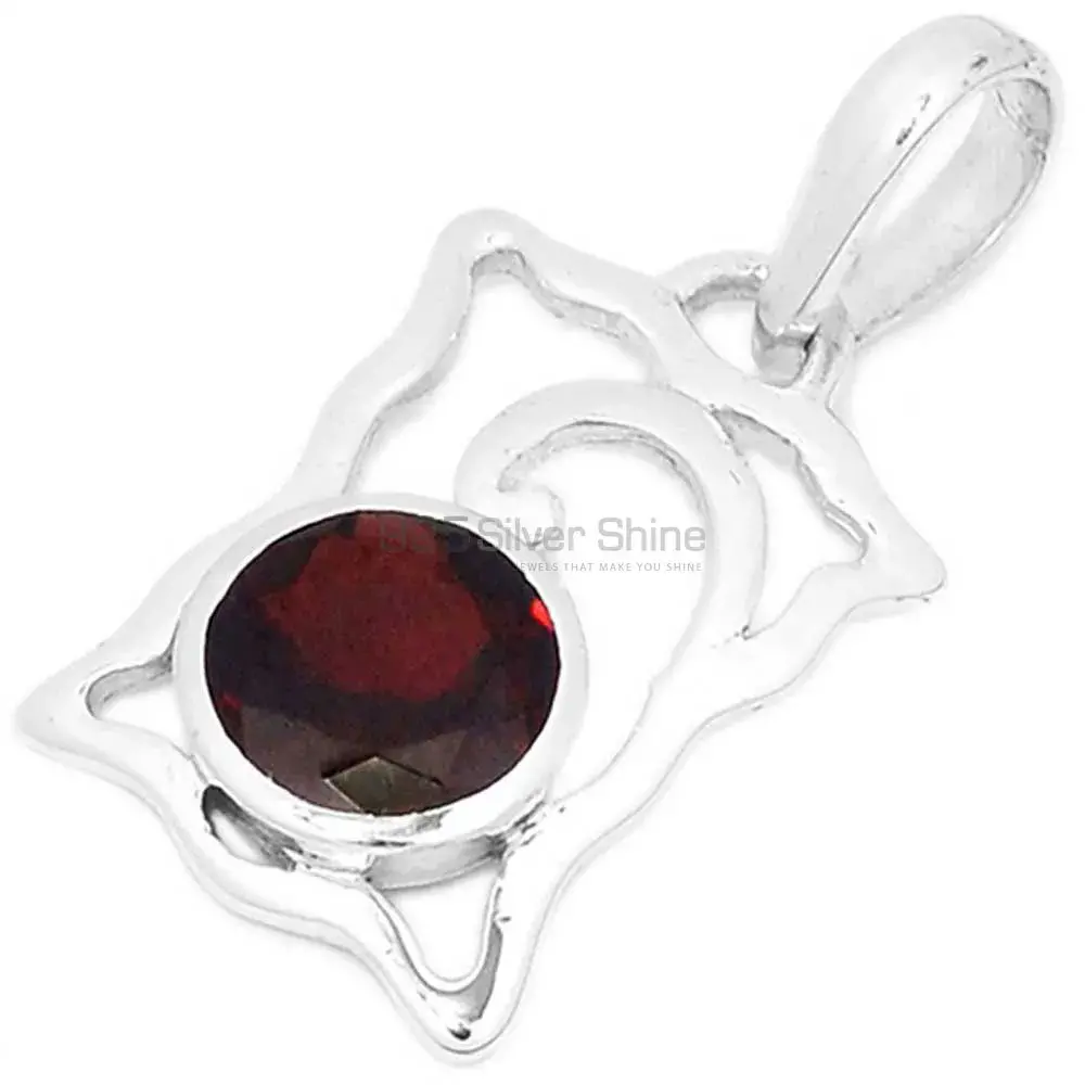 925 Solid Silver Pendants In Garnet Gemstone Jewelry 925SP281-3_0