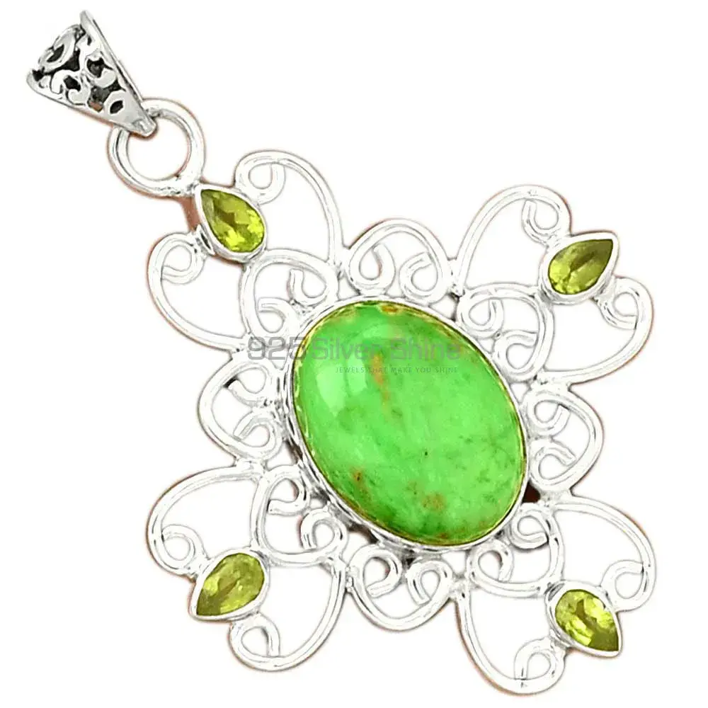 925 Solid Silver Pendants In Multi Gemstone Jewelry 925SP097-14